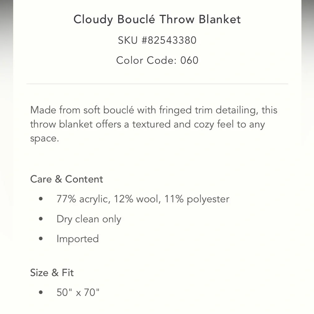 Green cloudy‎ Bouclé throw blanket